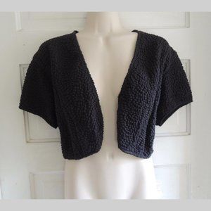 Vintage Pipe Dreams Palm Springs Black Textured Bolero S *Runs L